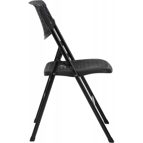  Cosco Products Ultra Comfort Commercial XL Plastic Folding Chair, 2 Pack, Black