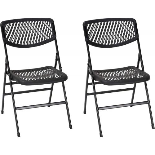  Cosco Products Ultra Comfort Commercial XL Plastic Folding Chair, 2 Pack, Black