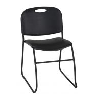 Cosco Products COSCO Commercial Contoured Back Resin Stacking Chair, Black, 4 Pack