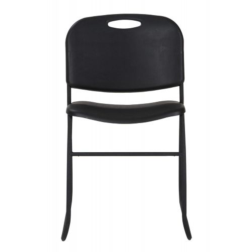  Cosco Products COSCO Commercial Contoured Back Resin Stacking Chair, Black, 4 Pack