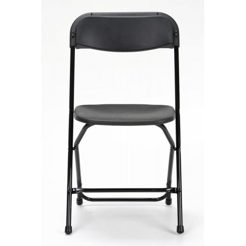  CoscoProducts ZOWN Commercial 300 lb. Use Rate Heavy Duty, Injection Mold Banquet Folding Chair with Comfortable Contoured Back, Black, 8 Pack