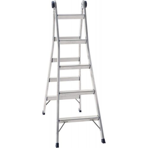  CoscoProducts COSCO 2-in-1 Step and Extension Ladder, Tall Reach, Aluminum