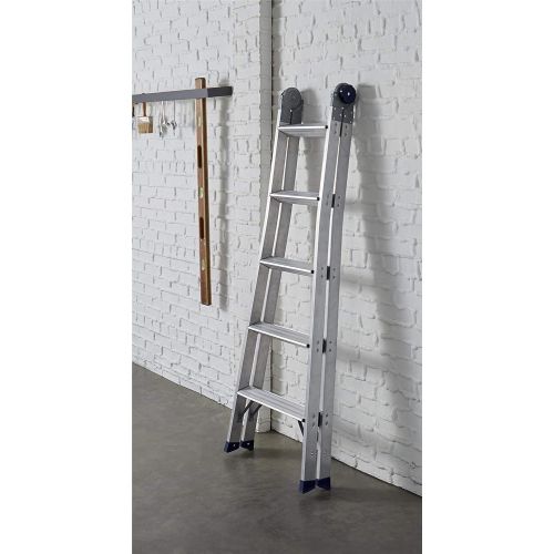  CoscoProducts COSCO 2-in-1 Step and Extension Ladder, Tall Reach, Aluminum