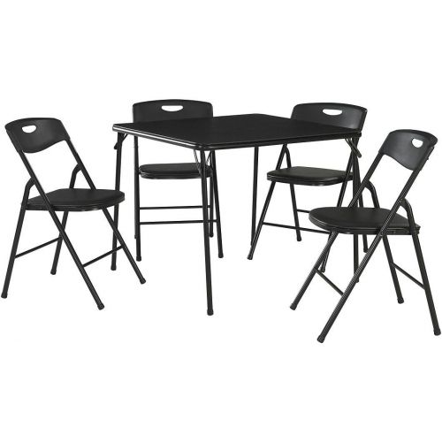  CoscoProducts COSCO 5-Piece Folding Table and Chair Set, Black