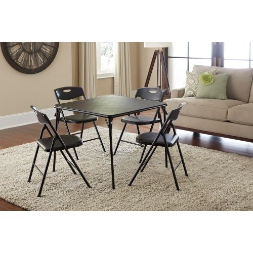  CoscoProducts COSCO 5-Piece Folding Table and Chair Set, Black