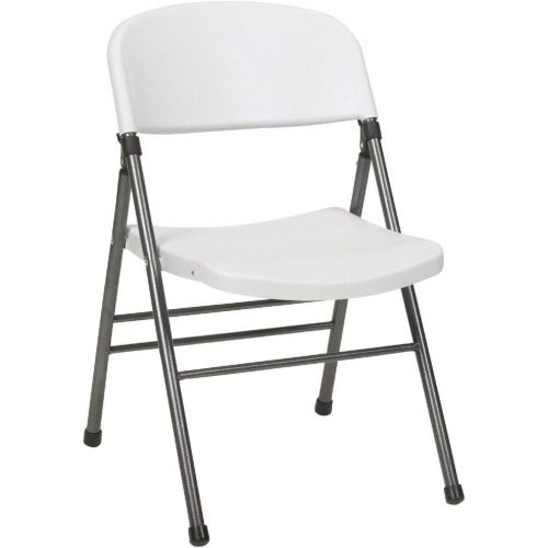  CoscoProducts Cosco 14-867 Wsp4s Resin Folding Chair With Molded Seat & Back, White Speckle (Pack of 4)