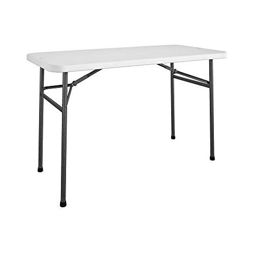  CoscoProducts COSCO 4 ft. Straight Folding Utility Table, White, Indoor & Outdoor, Portable Desk, Camping, Tailgating, & Crafting Table