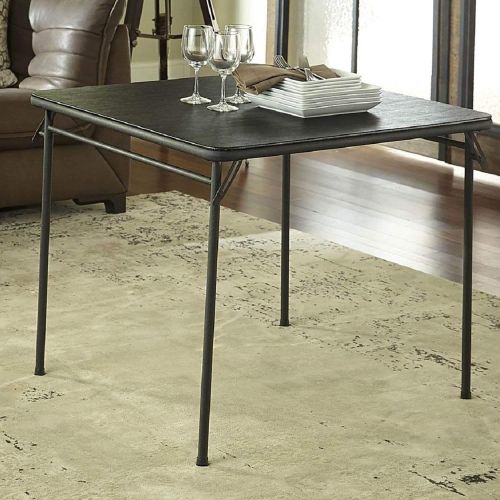  CoscoProducts Cosco Square Folding Table 34 Black Steel, Steel Frame, Vinyl