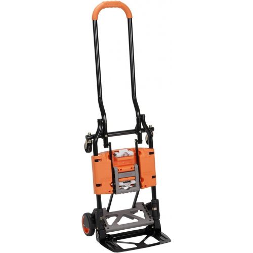  CoscoProducts Cosco Shifter 300-Pound Capacity Multi-Position Folding Hand Truck and Cart, Orange - 12222BGO1E & Shepherd Hardware 3266 3-Inch Threaded Stem TPR Caster with Brake, 110-lb Load Ca