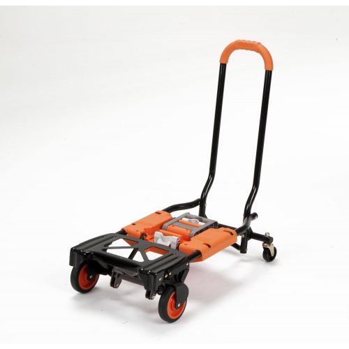  CoscoProducts Cosco Shifter 300-Pound Capacity Multi-Position Folding Hand Truck and Cart, Orange - 12222BGO1E & Shepherd Hardware 3266 3-Inch Threaded Stem TPR Caster with Brake, 110-lb Load Ca