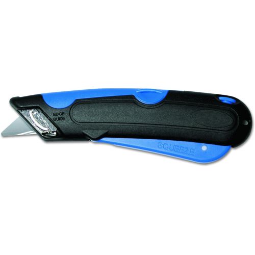  CoscoProducts COSCO 091508 Easycut Cutter Knife w/Self-Retracting Safety-Tipped Blade, Black/Blue