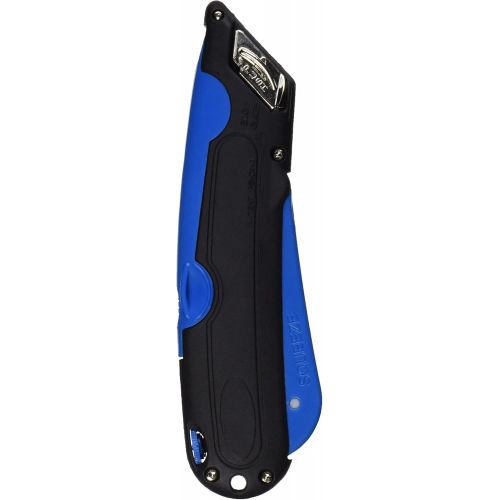  CoscoProducts COSCO 091508 Easycut Cutter Knife w/Self-Retracting Safety-Tipped Blade, Black/Blue