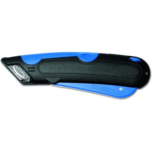  CoscoProducts COSCO 091508 Easycut Cutter Knife w/Self-Retracting Safety-Tipped Blade, Black/Blue