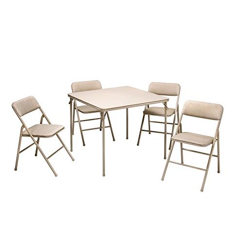  CoscoProducts COSCO 5 Piece, Tan Folding Table and Chair Set.