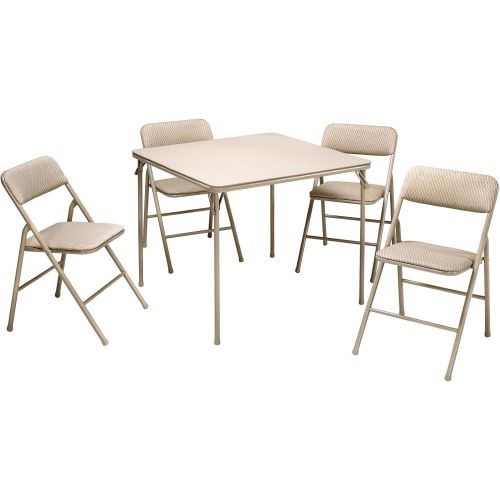  CoscoProducts COSCO 5 Piece, Tan Folding Table and Chair Set.