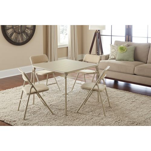  CoscoProducts COSCO 5 Piece, Tan Folding Table and Chair Set.