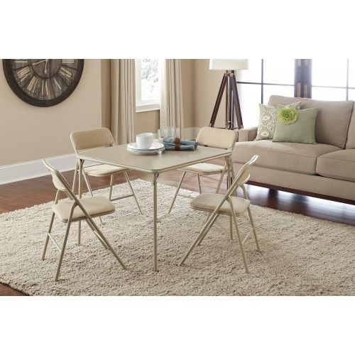  CoscoProducts COSCO 5 Piece, Tan Folding Table and Chair Set.