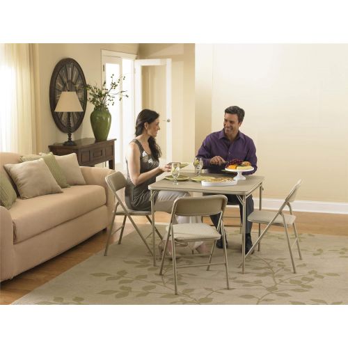  CoscoProducts COSCO 5 Piece, Tan Folding Table and Chair Set.