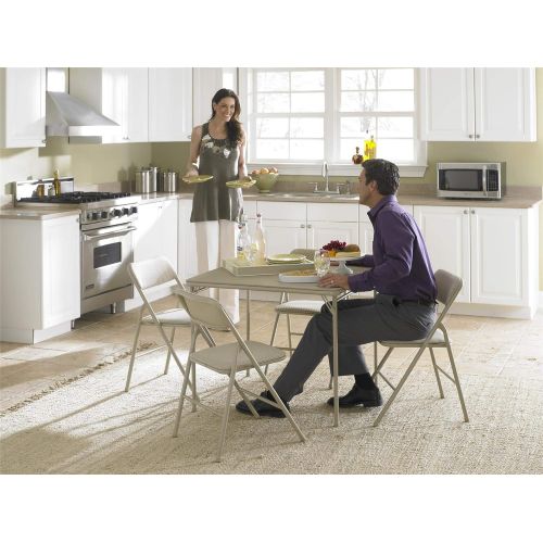  CoscoProducts COSCO 5 Piece, Tan Folding Table and Chair Set.