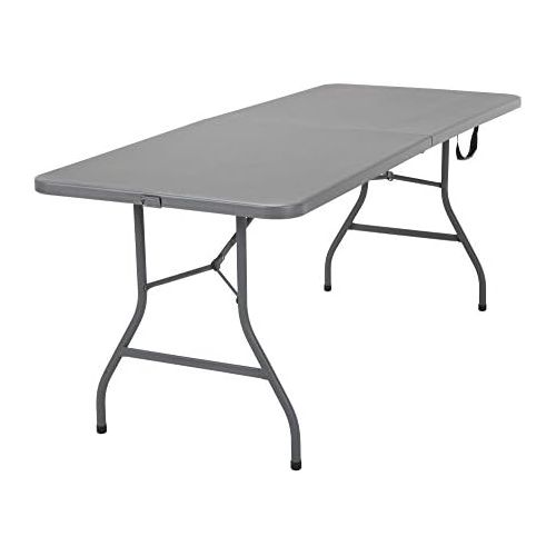  CoscoProducts COSCO 6 ft. Fold-in-Half Banquet Table w/Handle, Gray