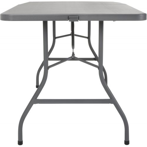  CoscoProducts COSCO 6 ft. Fold-in-Half Banquet Table w/Handle, Gray