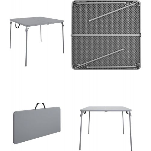  CoscoProducts COSCO XL 38.5 Half Card w/Handle Indoor & Outdoor, Portable, Wheelchair Accessible, Camping, Tailgating, & Crafting Folding Table, Gray