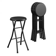 CoscoProducts COSCO 24 Vinyl Padded Folding Stool, Black, 4-Pack