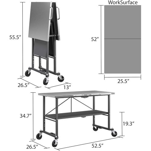  CoscoProducts COSCO 66771DKG1E Smart Stainless Steel Folding Workbench, Dark Gray