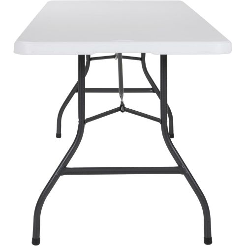  CoscoProducts COSCO Deluxe 8 foot x 30 inch Fold-in-Half Blow Molded Folding Table, White