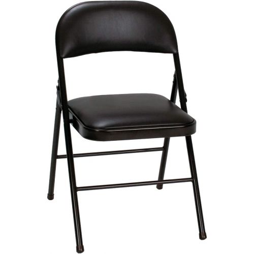  CoscoProducts COSCO Vinyl Folding Chair, 4 Pack, Black