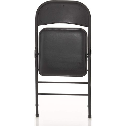  CoscoProducts COSCO Vinyl Folding Chair, 4 Pack, Black