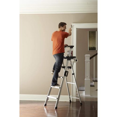  CoscoProducts COSCO 2061AABLKE Signature Series Step Ladder, 6ft, Steel