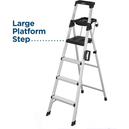  CoscoProducts COSCO 2061AABLKE Signature Series Step Ladder, 6ft, Steel