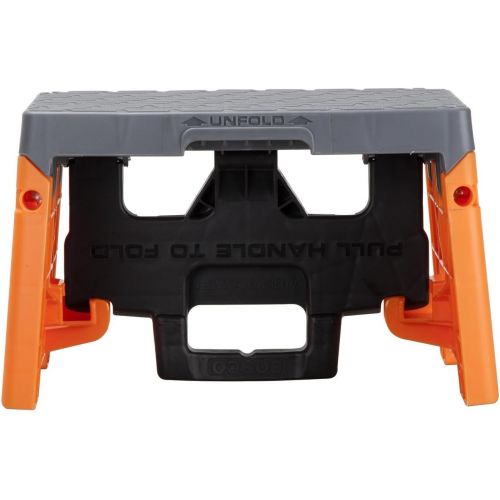  CoscoProducts COSCO 1 Step Molded Folding Step Stool, Type 1A, Black, Orange, and Gray