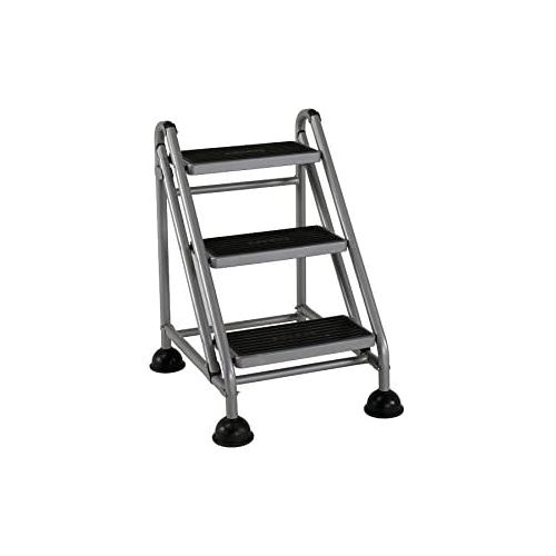  CoscoProducts Cosco 3-Step Rolling Step Ladder, Grey