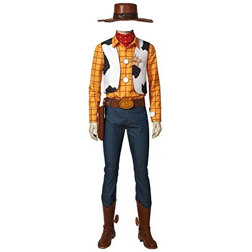  할로윈 용품Cosfunmax Woody Costume Sheriff Halloween Cosplay Uniform Fancy Dress for Adults