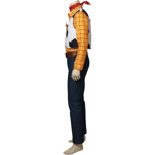  할로윈 용품Cosfunmax Woody Costume Sheriff Halloween Cosplay Uniform Fancy Dress for Adults