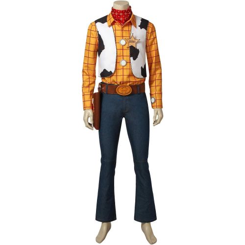  할로윈 용품Cosfunmax Woody Costume Sheriff Halloween Cosplay Uniform Fancy Dress for Adults
