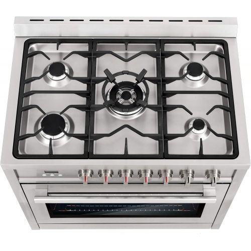  [아마존 핫딜]  [아마존핫딜]Cosmo COS-965AGFC 36 in. 3.8 cu. ft. Single Oven Gas Range with 5 Burner Cooktop and Heavy Duty Cast Iron Grates in Stainless Steel