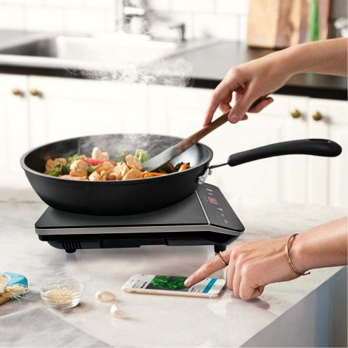  Cosmo Portable Electric Induction Cooktop with Rapid Heating, Sensor LED Display, Safety Lock, Energy Efficient Countertop Stove Single Burner, 1800-Watt, COS-YLIC1