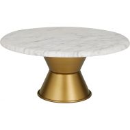 CosmoLiving by Cosmopolitan Ceramic Cake Stand with Gold Base, 14