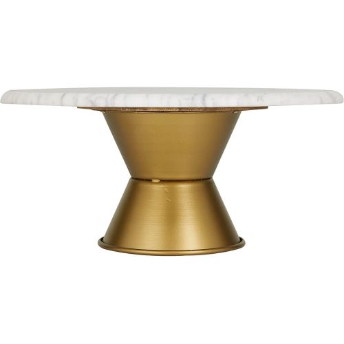  CosmoLiving by Cosmopolitan Ceramic Cake Stand with Gold Base, 14