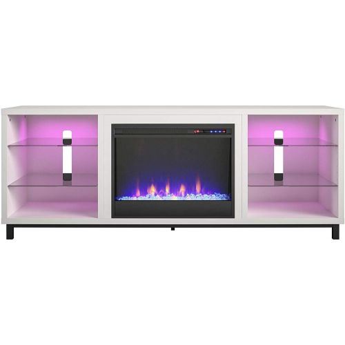  CosmoLiving by Cosmopolitan Westchester Fireplace 65, White TV Stand