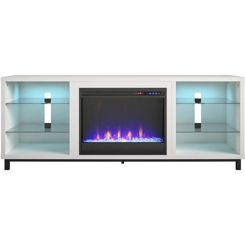  CosmoLiving by Cosmopolitan Westchester Fireplace 65, White TV Stand