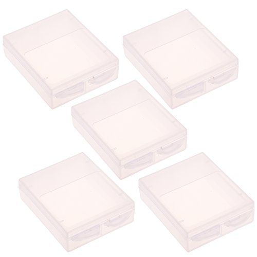  COSMOS Pack of 5 Clear Color Plastic Protective Storage Case Boxes Holder Compatible with Gopro Hero Battery, AHDBT-401