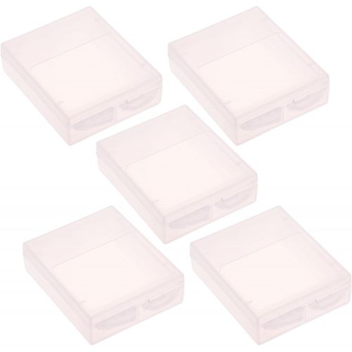  COSMOS Pack of 5 Clear Color Plastic Protective Storage Case Boxes Holder Compatible with Gopro Hero Battery, AHDBT-401