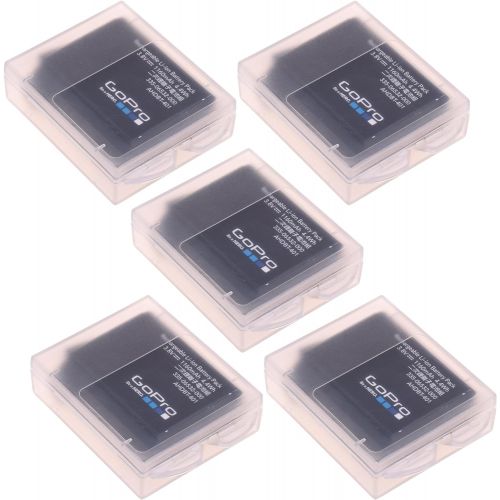  COSMOS Pack of 5 Clear Color Plastic Protective Storage Case Boxes Holder Compatible with Gopro Hero Battery, AHDBT-401