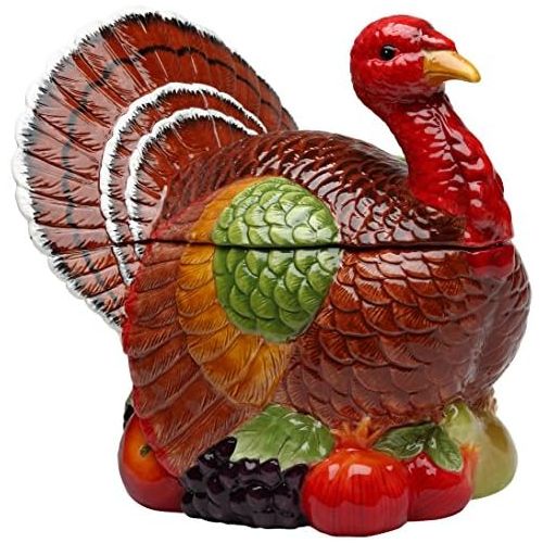  Cosmos 10712 Gifts Turkey Design Ceramic Cookie Jar, 10-38-Inch