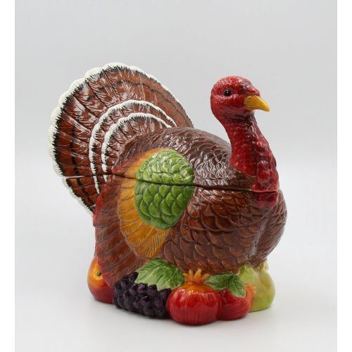  Cosmos 10712 Gifts Turkey Design Ceramic Cookie Jar, 10-38-Inch