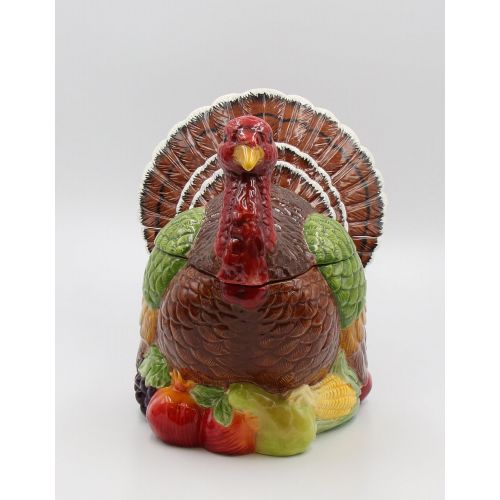  Cosmos 10712 Gifts Turkey Design Ceramic Cookie Jar, 10-38-Inch